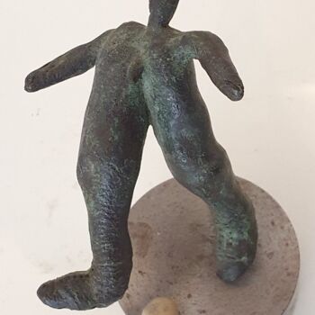 Sculptuur getiteld "Le footballeur" door Gérard Cyne, Origineel Kunstwerk, Bronzen