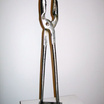 Sculpture intitulée "bavardage-amoureux.…" par Gerard Lami, Œuvre d'art originale, Métaux