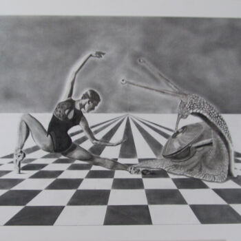 Drawing titled "symbiose" by Gerard Marteau, Original Artwork, Pencil