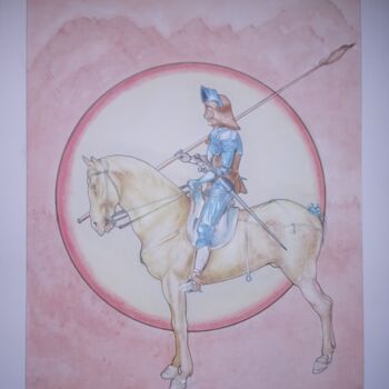 Tekening getiteld "cavalier ab" door Gerard Marteau, Origineel Kunstwerk, Potlood