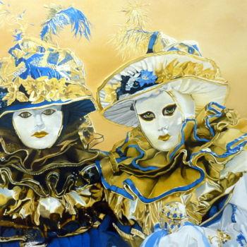 Painting titled "masques de Venise" by Gerard Monborren, Original Artwork