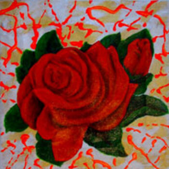 Pittura intitolato "Rose" da Elen Gera, Opera d'arte originale