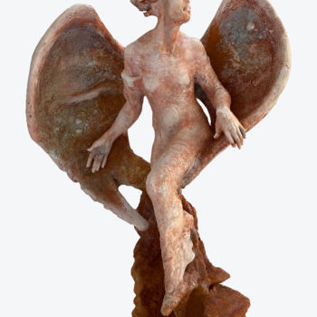 Sculpture titled "Angelo" by Mirella Gerosa, Original Artwork, Terra cotta