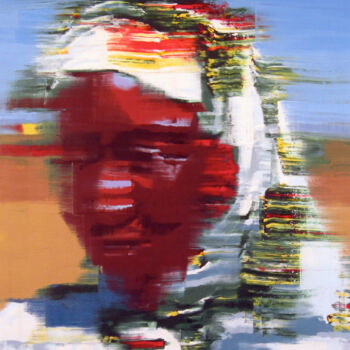 제목이 "Madonna of Africa"인 미술작품 Gerry Chapleski로, 원작, 기름 나무 들것 프레임에 장착됨