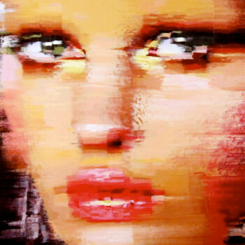Painting titled "Mona Lisa Closeup" by Gerry Chapleski, Original Artwork, Oil Mounted on Wood Stretcher frame