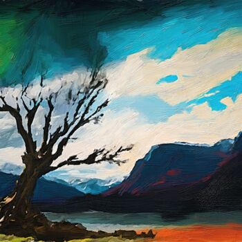 Digital Arts titled "Everest Lake" by Gerry Martinez, Original Artwork, Digital Painting