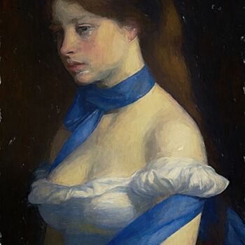 Arte digitale intitolato "Young Woman with a…" da Gerry Martinez, Opera d'arte originale, Pittura digitale