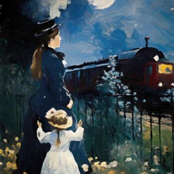 数字艺术 标题为“The Railway : Impre…” 由Gerry Martinez, 原创艺术品, 数字油画