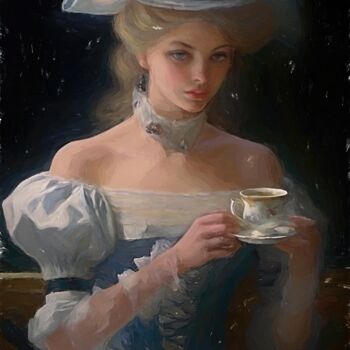 数字艺术 标题为“The Cup of Tea” 由Gerry Martinez, 原创艺术品, 数字油画