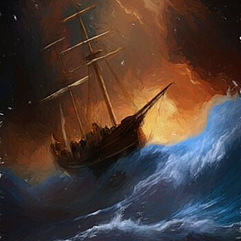 数字艺术 标题为“The Slave Ship” 由Gerry Martinez, 原创艺术品, 数字油画