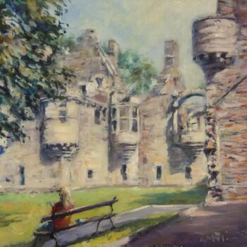 Pintura intitulada "Castle Garden" por Gerry Miller, Obras de arte originais, Óleo