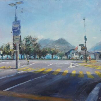 Painting titled "To the Promenade" by Gerry Miller, Original Artwork, Oil