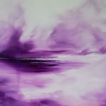 Pittura intitolato "" Purple sky " - 50…" da Gervaise Accart Sanier (GAS), Opera d'arte originale, Olio