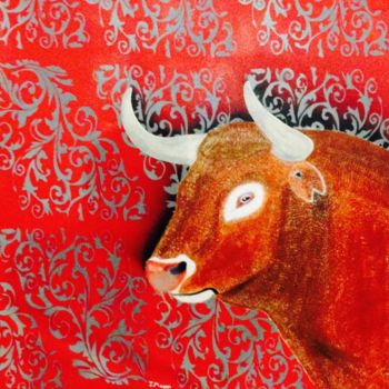 Pintura titulada "Toro vintage" por Juan Magan, Obra de arte original, Acrílico