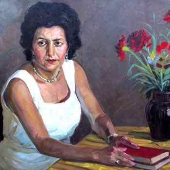Malerei mit dem Titel "Woman's portrait" von Gevorg Avagyan, Original-Kunstwerk
