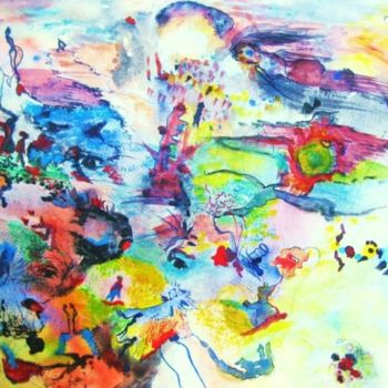 Pittura intitolato "Life_between_colors…" da Ladan Ghajar, Opera d'arte originale