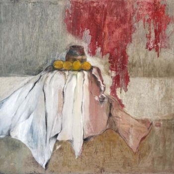 Peinture intitulée "drapé aux citrons" par Anneghelf, Œuvre d'art originale