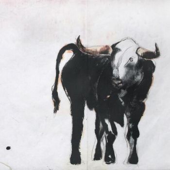 Peinture intitulée "taureau" par Anneghelf, Œuvre d'art originale