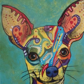 Pintura intitulada "Chihuahua" por Ghislaine, Obras de arte originais, Acrílico