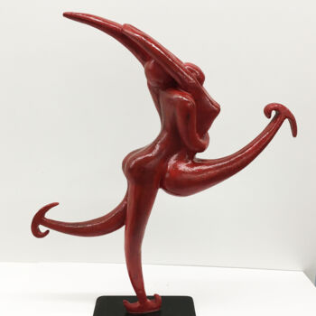 Sculptuur getiteld "Red ice dance" door Ghyslaine Leonelli, Origineel Kunstwerk, Hars