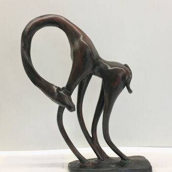 Escultura titulada "Girafe" por Ghyslaine Leonelli, Obra de arte original, Resina