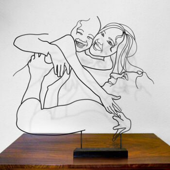 「Famiglia」というタイトルの彫刻 Giancarlo Morandiによって, オリジナルのアートワーク, ワイヤー