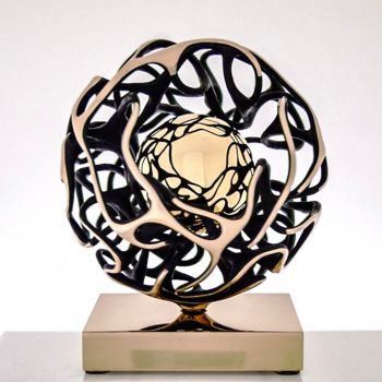 Sculpture titled "Sfera Sole" by Gianfranco Meggiato, Original Artwork, Bronze