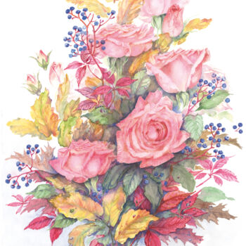 "Rose sensuali" başlıklı Tablo Gianna Tuninetti Lady Of Watercolors tarafından, Orijinal sanat, Suluboya