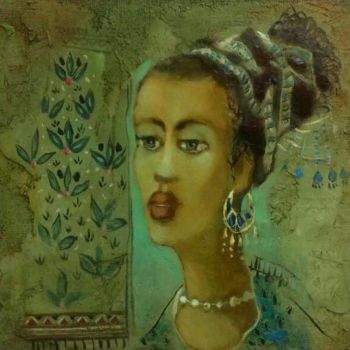 Painting titled "Cleopatra" by George Rurua, Original Artwork, Oil