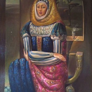 Painting titled "Queen" by George Rurua, Original Artwork, Oil