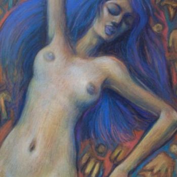 Schilderij getiteld "Nude" door George Rurua, Origineel Kunstwerk, Olie
