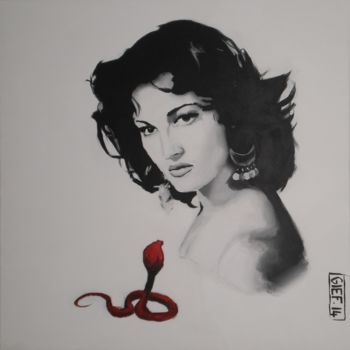 Schilderij getiteld "Dalida" door Gief, Origineel Kunstwerk, Acryl