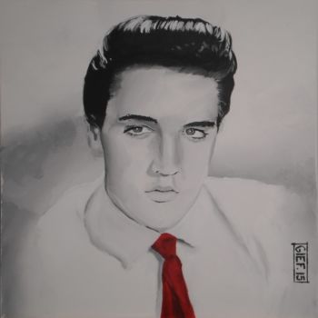 Schilderij getiteld "Elvis Presley" door Gief, Origineel Kunstwerk, Acryl