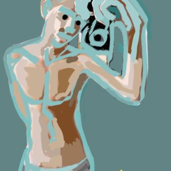 Digital Arts με τίτλο "selfy (il s'aime en…" από Gil 2 Lérins, Αυθεντικά έργα τέχνης, Ψηφιακή ζωγραφική