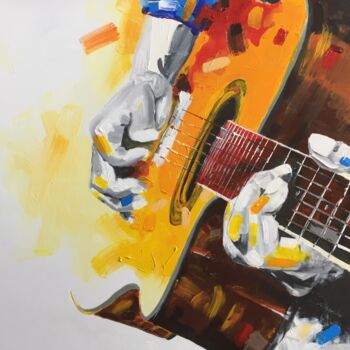 Peinture intitulée "Six strings story" par Gilbert Loutfi, Œuvre d'art originale, Acrylique