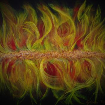 Malerei mit dem Titel "Fire" von Giliola Popescu, Original-Kunstwerk, Acryl