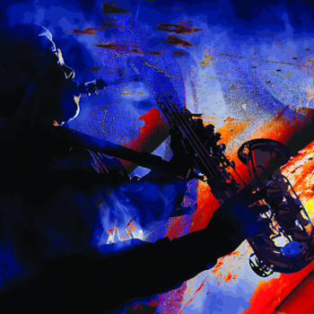 Arts numériques intitulée "untitled .Jazz" par Gilles Mével, Œuvre d'art originale, Peinture numérique Monté sur Plexiglas