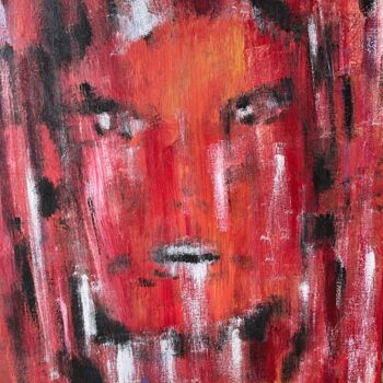 "Brazen Red" başlıklı Tablo Gina Lafont tarafından, Orijinal sanat, Petrol