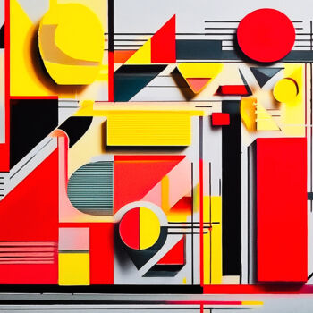 Digital Arts με τίτλο "black, red, yellow…" από Giorgio Gerardi, Αυθεντικά έργα τέχνης, Εικόνα που δημιουργήθηκε με AI