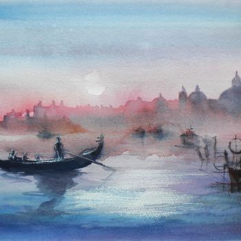 「Venice 13」というタイトルの絵画 Giorgio Gostiによって, オリジナルのアートワーク, 水彩画