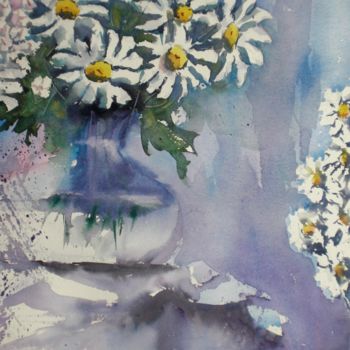 Painting titled "daises" by Giorgio Gosti, Original Artwork, Watercolor