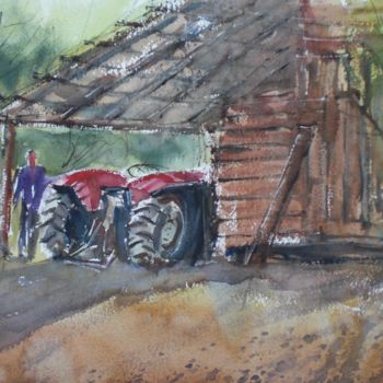 绘画 标题为“the tractor 3” 由Giorgio Gosti, 原创艺术品, 水彩
