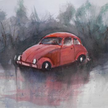 Pintura titulada "beetle car 2" por Giorgio Gosti, Obra de arte original, Acuarela