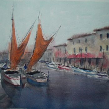 绘画 标题为“boats 12” 由Giorgio Gosti, 原创艺术品, 水彩