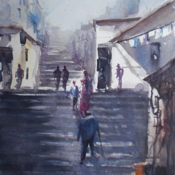 绘画 标题为“stairs 2” 由Giorgio Gosti, 原创艺术品, 水彩