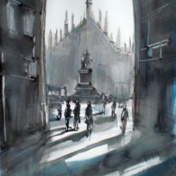 Painting titled "Milan's cathedral" by Giorgio Gosti, Original Artwork, Watercolor