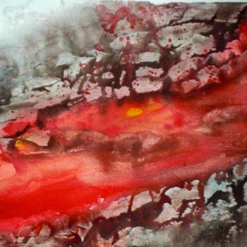 Pintura titulada "fire river" por Giorgio Gosti, Obra de arte original, Acuarela
