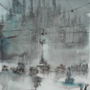 Painting titled "milan" by Giorgio Gosti, Original Artwork, Watercolor