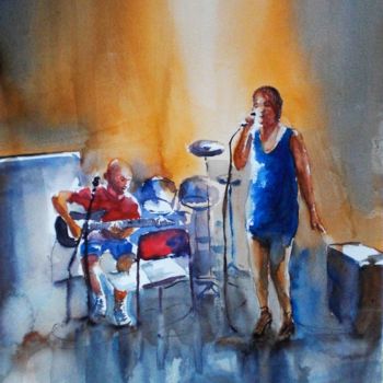 Peinture intitulée "Let's rock" par Giorgio Gosti, Œuvre d'art originale, Aquarelle