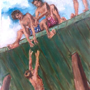 Peinture intitulée "Climbing" par Giorgos Ncl, Œuvre d'art originale, Huile